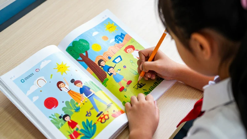 Estudiante aprende con ilustraciones llamativas y profesionales