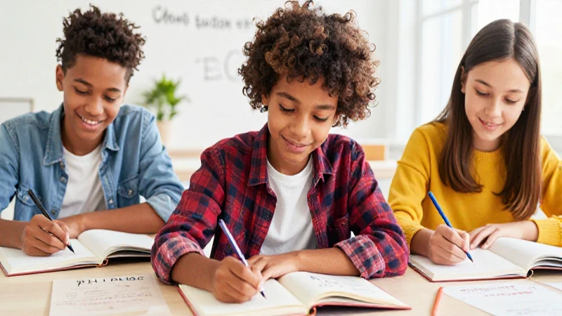 Estudiantes diversos aprenden idiomas en acuarela vibrante