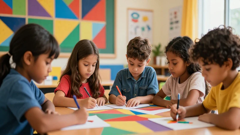 Aula diversa y vibrante con diseño educativo