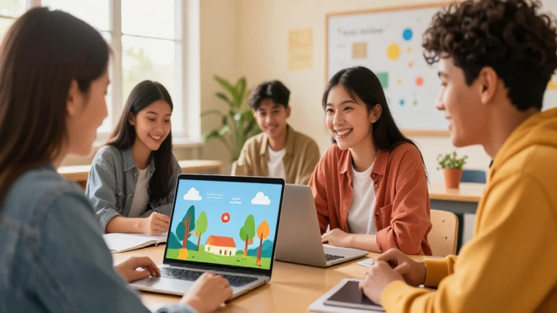 Ilustraciones vibrantes muestran aprendizaje colaborativo y optimismo