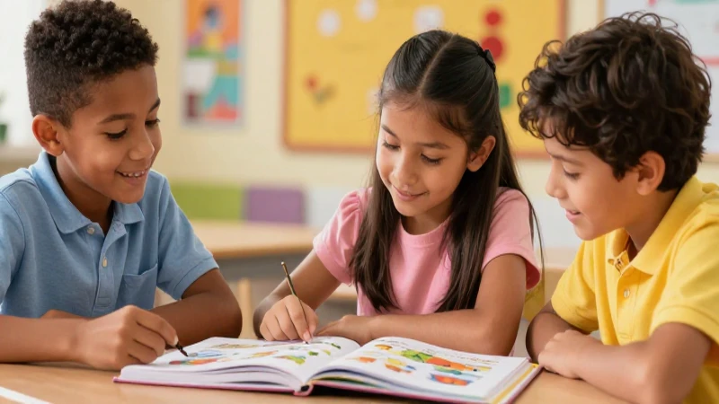 Niños diversos aprenden con colores vibrantes