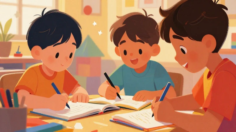 Ilustración infantil vibrante, didáctica y moderna