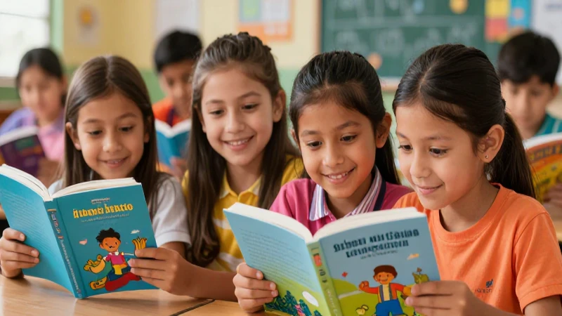 Ilustración escolar vibrante para estudiantes de primaria