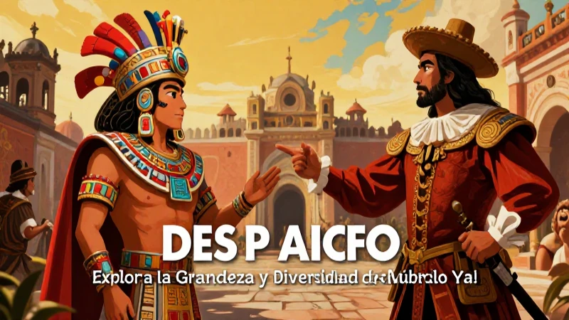 Encuentro azteca-español, arte educativo vibrante