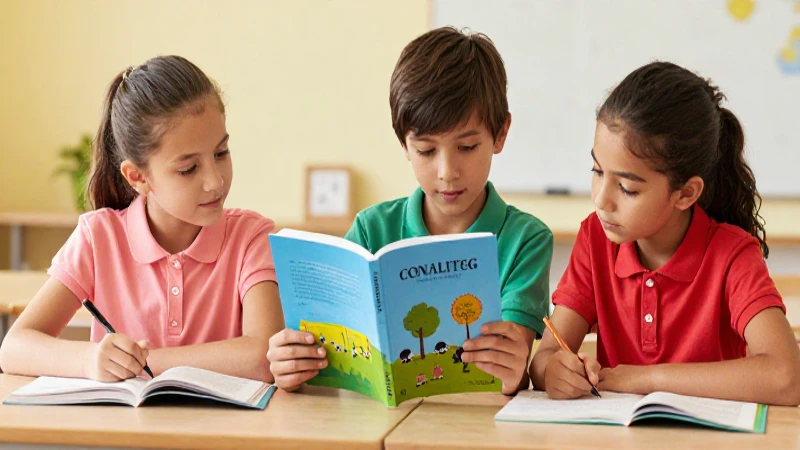 Niños aprenden con libros brillantes y detallados