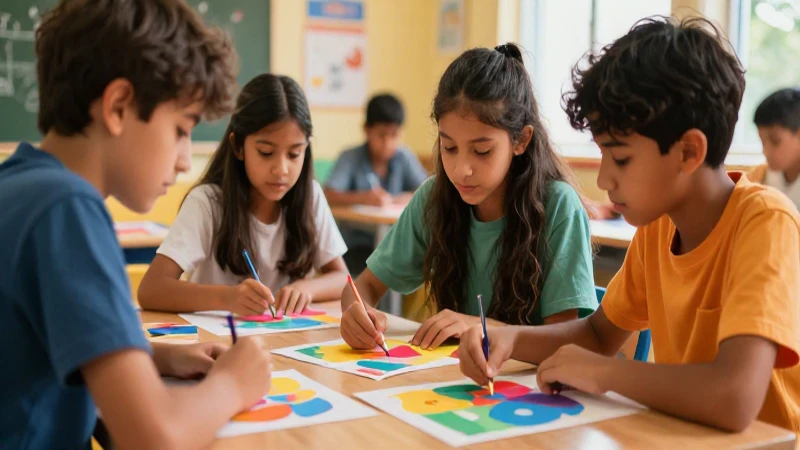 Estudiantes diversos colaboran en un proyecto educativo