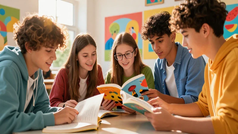 Estudiantes jóvenes estudian juntos en colores cálidos