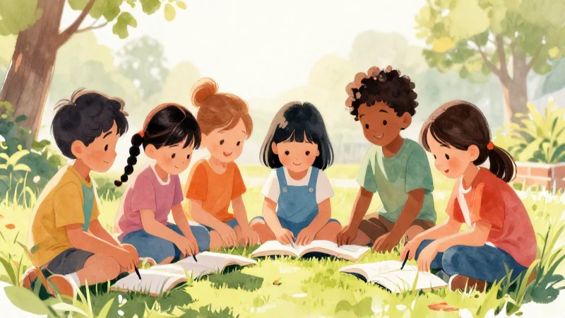 Libros de texto gratuitos para Segundo grado de Preescolar (2025-2026) 17 Niños aprenden al aire libre con arte vibrante
