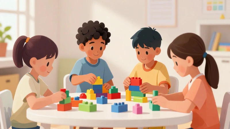 Libros de texto gratuitos para Segundo grado de Preescolar (2025-2026) 15 Niños jugando bloques en estilo académico