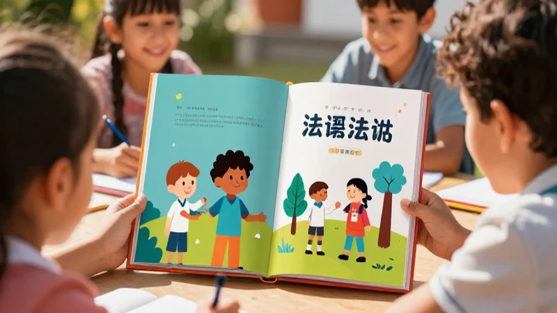 Niños aprenden felices en escena soleada