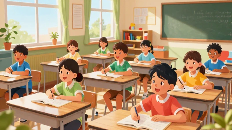 Aula vibrante llena de aprendizaje infantil