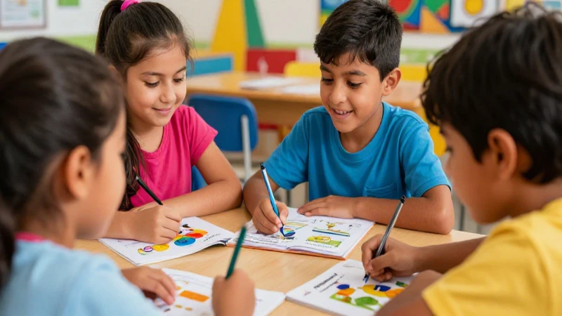 Ilustración vibrante y educativa para niños pequeños