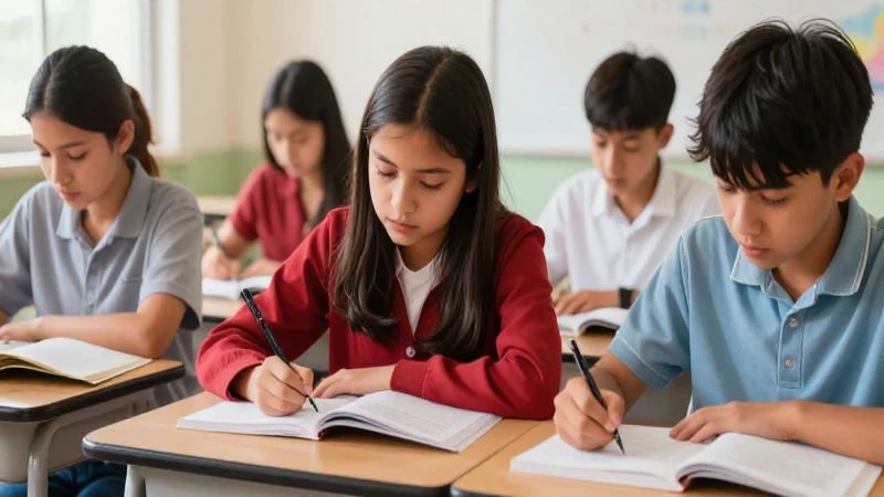 Ilustración vibrante y moderna de estudiantes aprendiendo