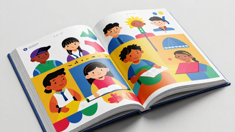 Ilustración vibrante muestra aprendizaje diverso y atractivo
