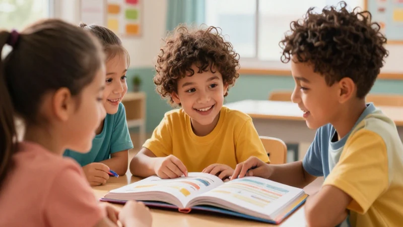 Ilustración educativa colorida y alegre para niños