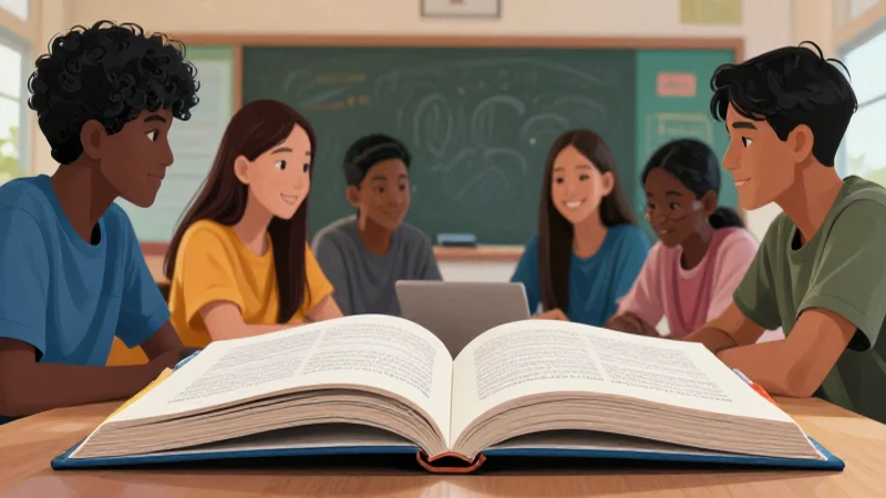 Grupo estudiantil vibrante con estilo académico