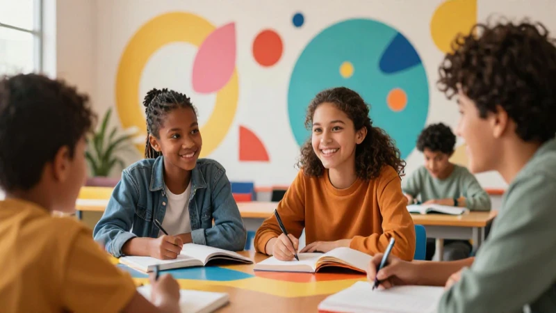 Ilustración educativa moderna y vibrante