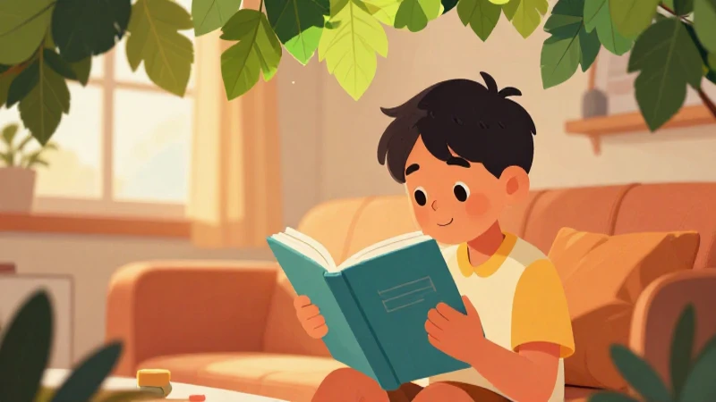 Alegre interior infantil con lectura académica