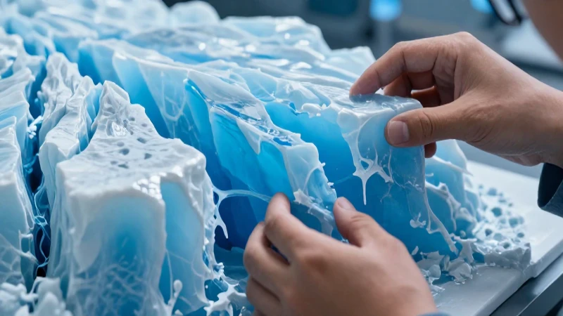 Ilustración científica muestra hielo glacial en azul