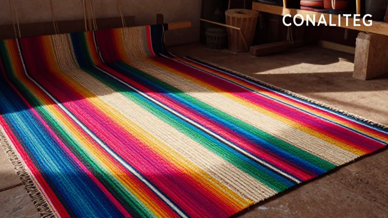 Alfombras mexicanas tejidas en colores vivos