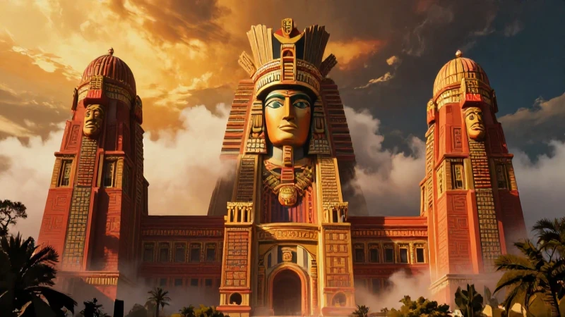 Ilustración educativa simétrica con vista al Capitolio