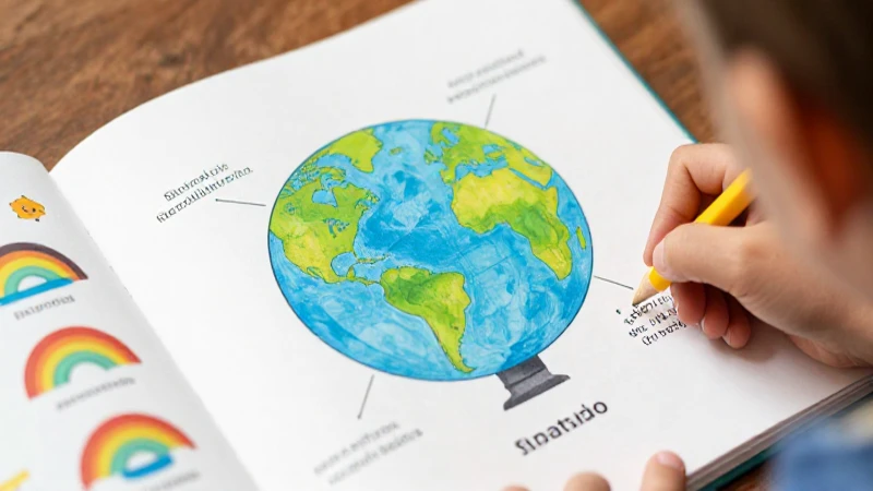 Ilustración educativa vibrante y moderna