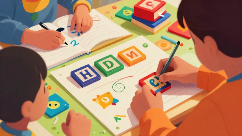 Bloques didácticos coloridos para niños aprendiendo