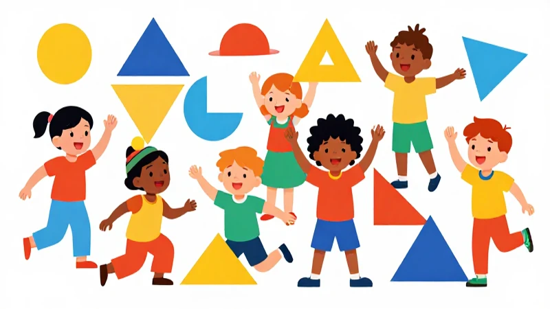 Ilustración infantil alegre y pedagógica con colores vivos