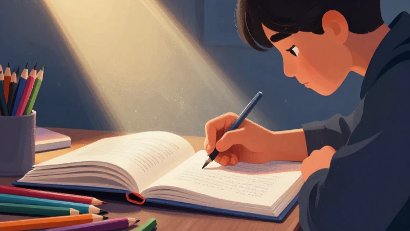 Estudiante estudia con lápices y luz dramática