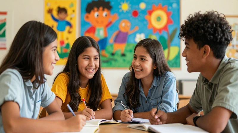 Estudiantes diversos estudian juntos con energía