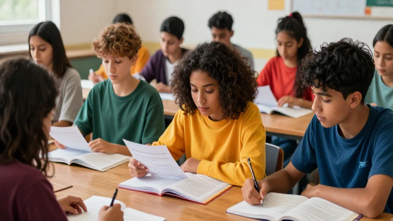 Estudiantes diversos aprenden idiomas con estilo dinámico