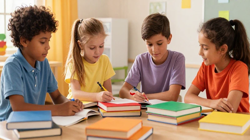 Niños diversos aprenden enfocados con libros