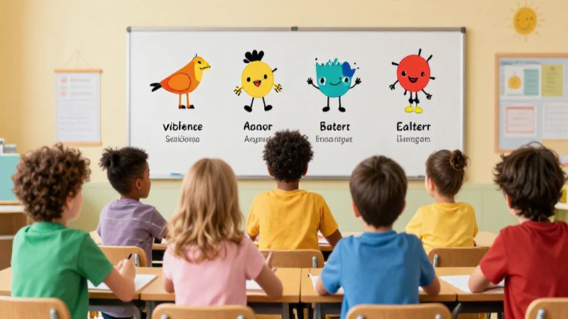Aula vibrante: niños aprenden idiomas juntos