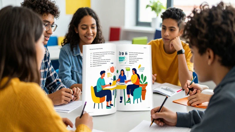 Estudiantes diversos colaboran en idiomas con entusiasmo