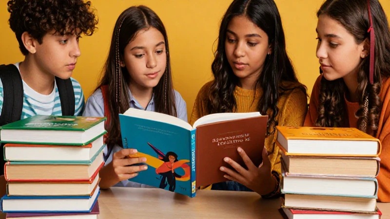 Jóvenes diversos colaboran en entornos educativos vibrantes