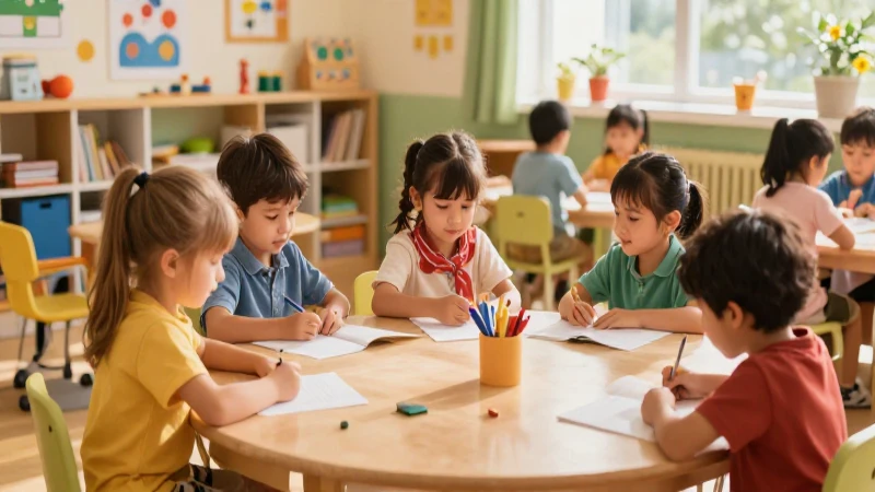 Ilustración infantil colorida y educativa