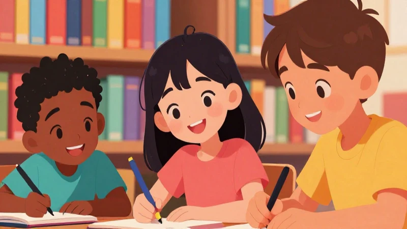 Niños diversos aprenden con una ilustración vibrante