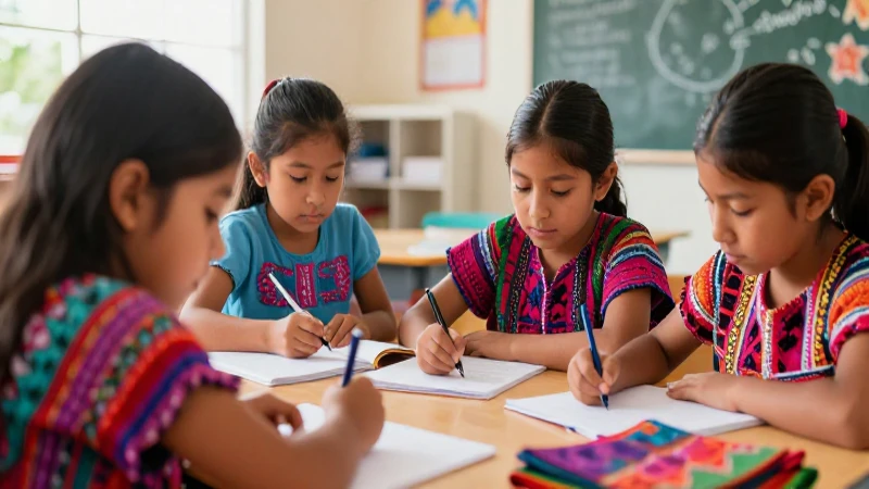 Múltiples lenguajes Tercer grado de Secundaria (2025-2026) 20 Niños aprenden lenguas originarias con ilustraciones didácticas
