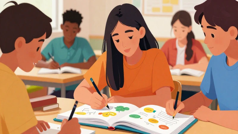 Múltiples lenguajes Tercer grado de Secundaria (2025-2026) 25 Jóvenes estudian con ilustraciones coloridas y claras