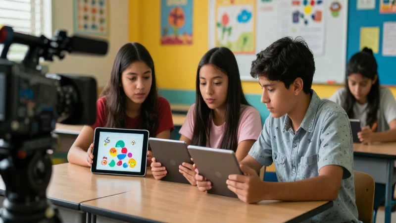 Adolescentes mexicanos estudian idiomas con tabletas