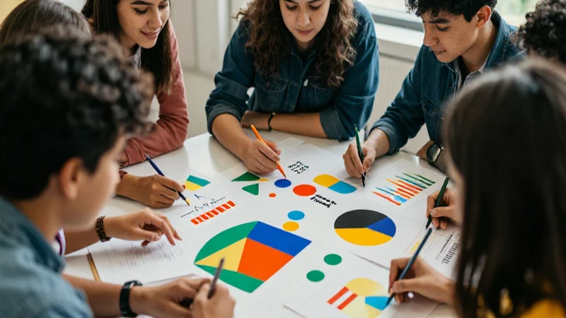 Estudiantes colaboran creativamente en un proyecto comunitario