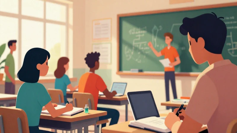 Ilustración académica vibrante y estilizada