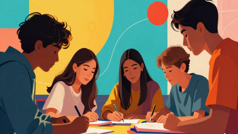 Ilustración educativa mexicana moderna y vibrante