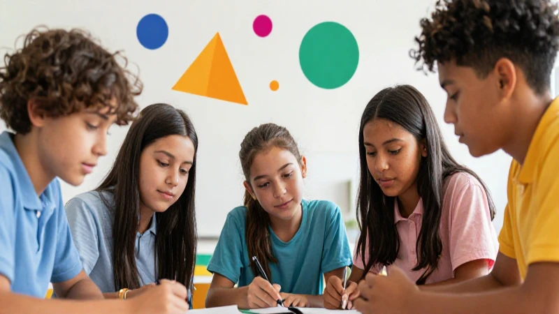 Estudiantes diversos aprenden con colores vibrantes