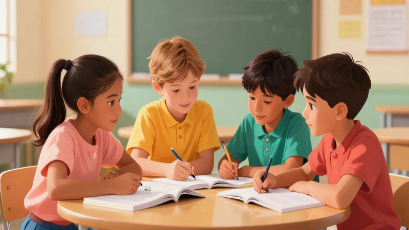 Nuestro libro de proyectos Tercer grado de Secundaria (2025-2026) 14 Niños aprenden juntos en aula vibrante