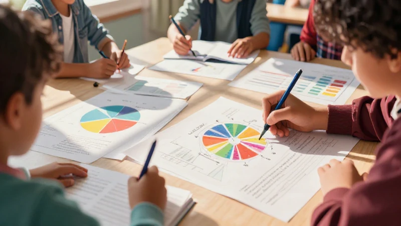 Ilustración educativa vibrante y dinámica