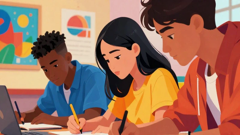 Estudiantes diversos aprenden en ilustración profesional moderna