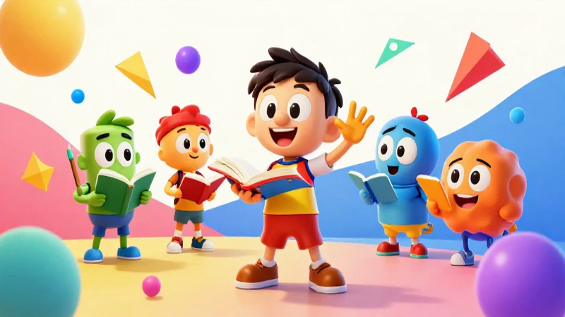 Ilustración educativa dinámica y vibrante
