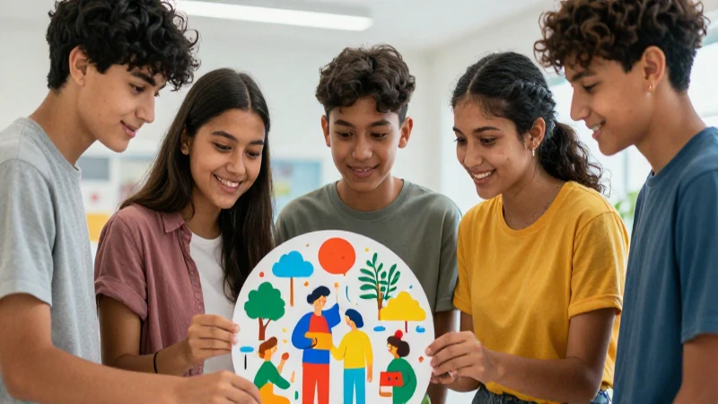 Estudiantes diversos colaboran en un proyecto científico