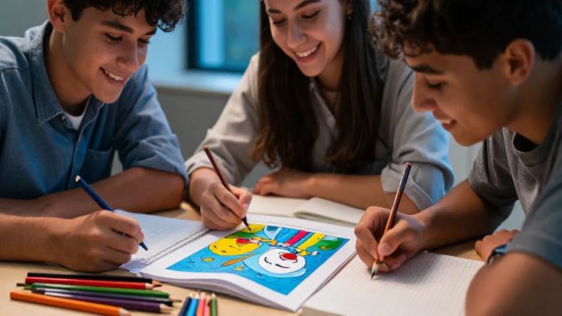 Nuestro libro de proyectos tomo 2 Tercer grado de Telesecundaria (2025-2026) 23 Jóvenes estudian con entusiasmo y colorido